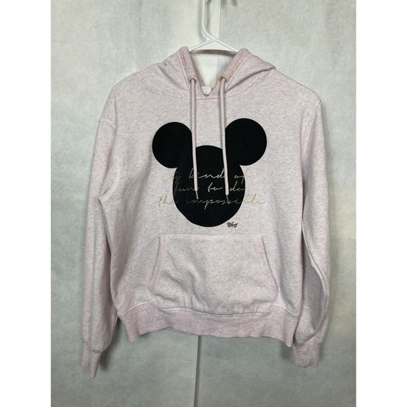 Women's L.O.G.G. DISNEY Mickey Mouse Hoodie Sweatshirt PInk Small - Picture 1 of 7